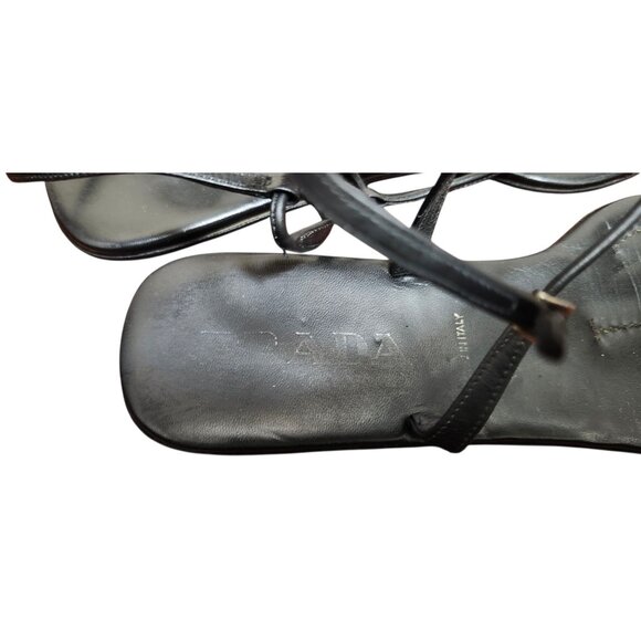 Prada Leather T-Strap Sandals Women's Size EU 40/US 9.5 - Picture 8 of 12